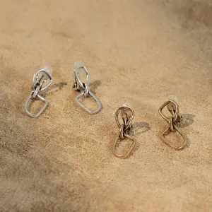 Organic Link Clip On Earrings