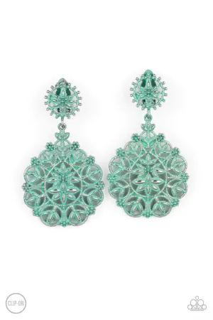 Paparazzi Earring ~ Blissfully Boho - Green