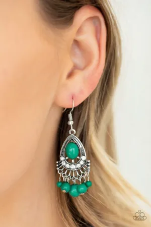 Paparazzi Earring ~ Floating On HEIR - Green