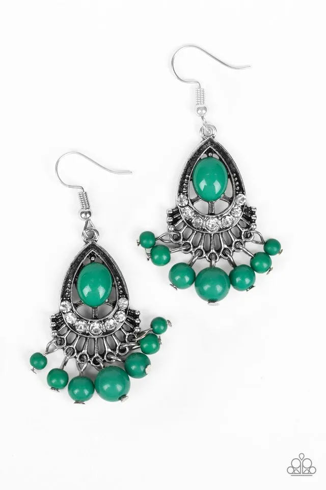 Paparazzi Earring ~ Floating On HEIR - Green