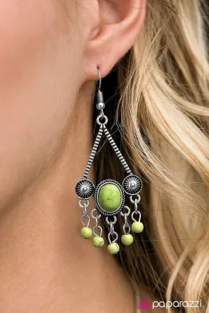 Paparazzi Earring ~ Wild and Wonderful - Green