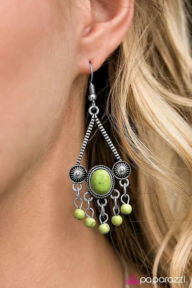 Paparazzi Earring ~ Wild and Wonderful - Green