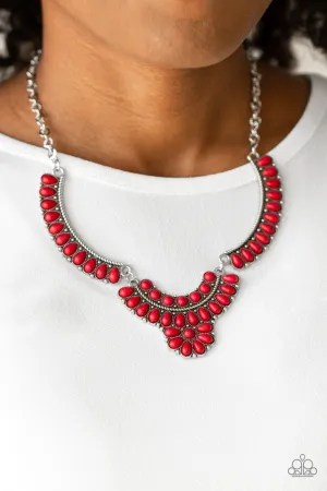 Paparazzi Omega Oasis Red Necklace Set