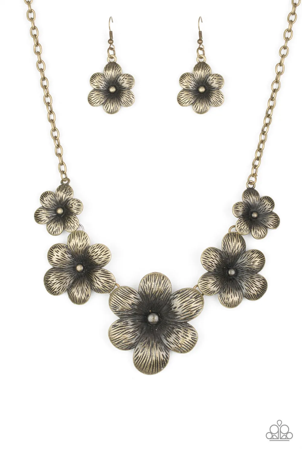 Paparazzi Secret Garden Brass Necklace Set