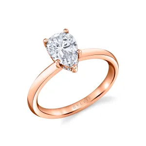 Pear Cut Solitaire Engagement Ring - Joanna 18k Gold Rose