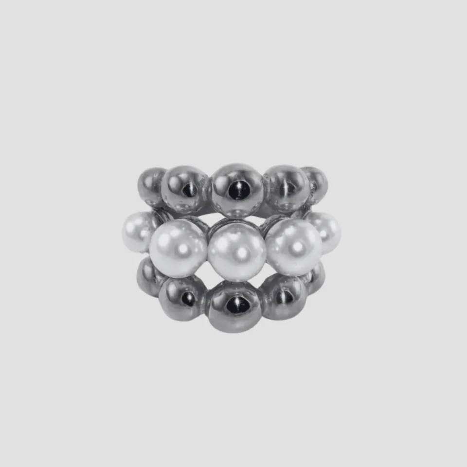 Pearl Crown Layer Steel Ring