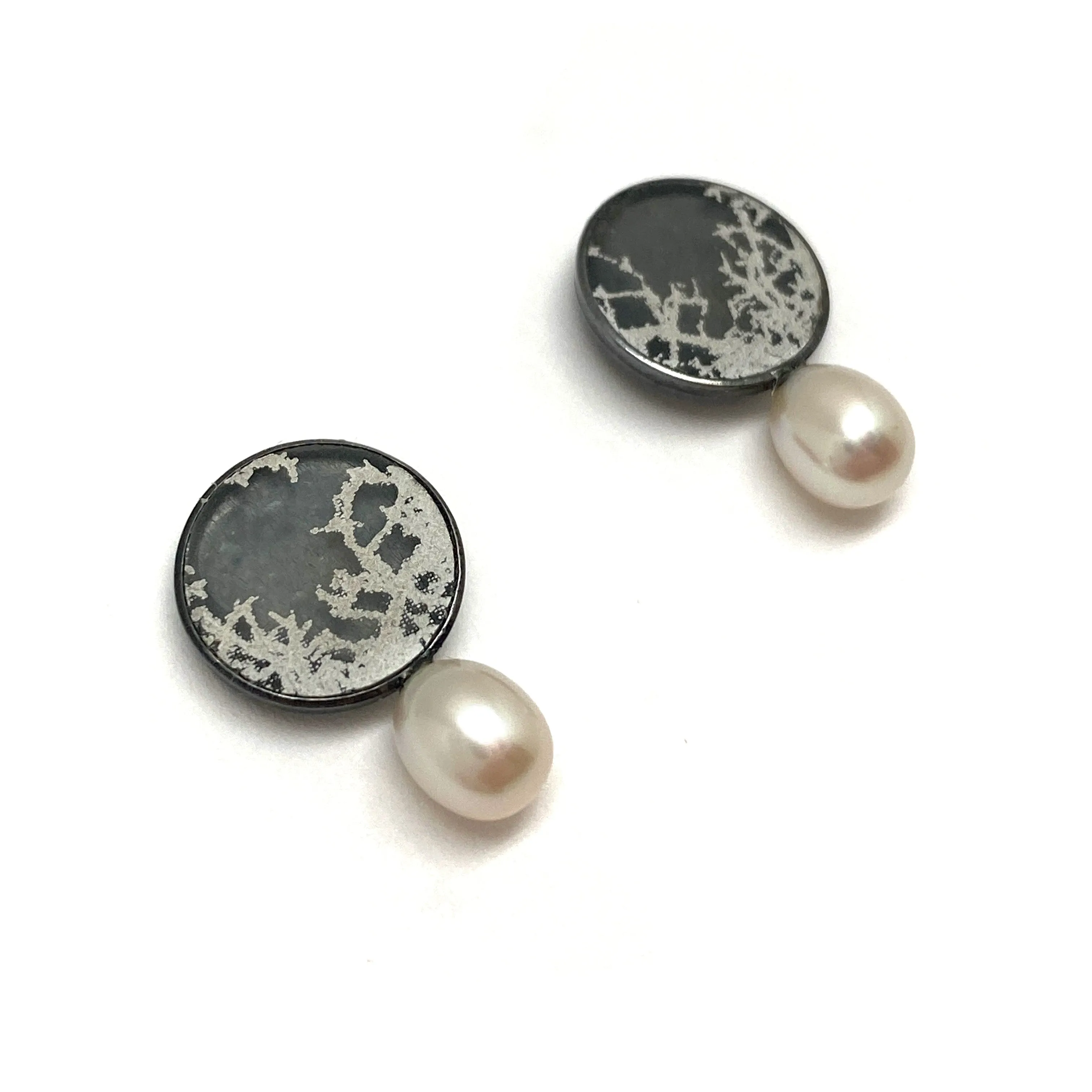 Pearl Drop Oxidized Earrings