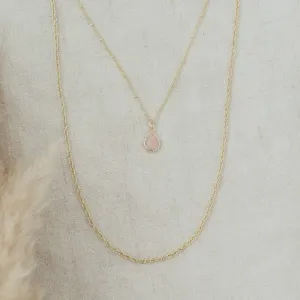 PINK DROP GOLD NECKLACE