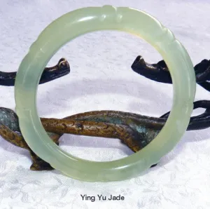 "Dynasty" Carved Chinese Jade Bangle Bracelet 56mm (NJ-CARV-31-56)