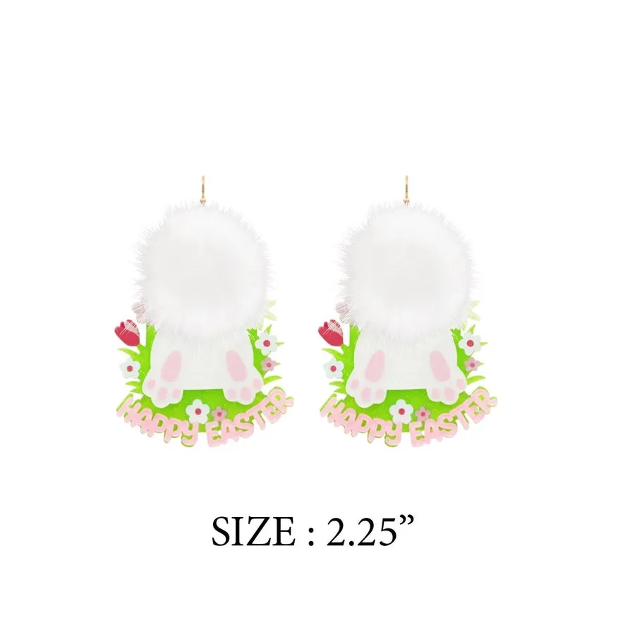 "Happy Easter" Bunny Earrings