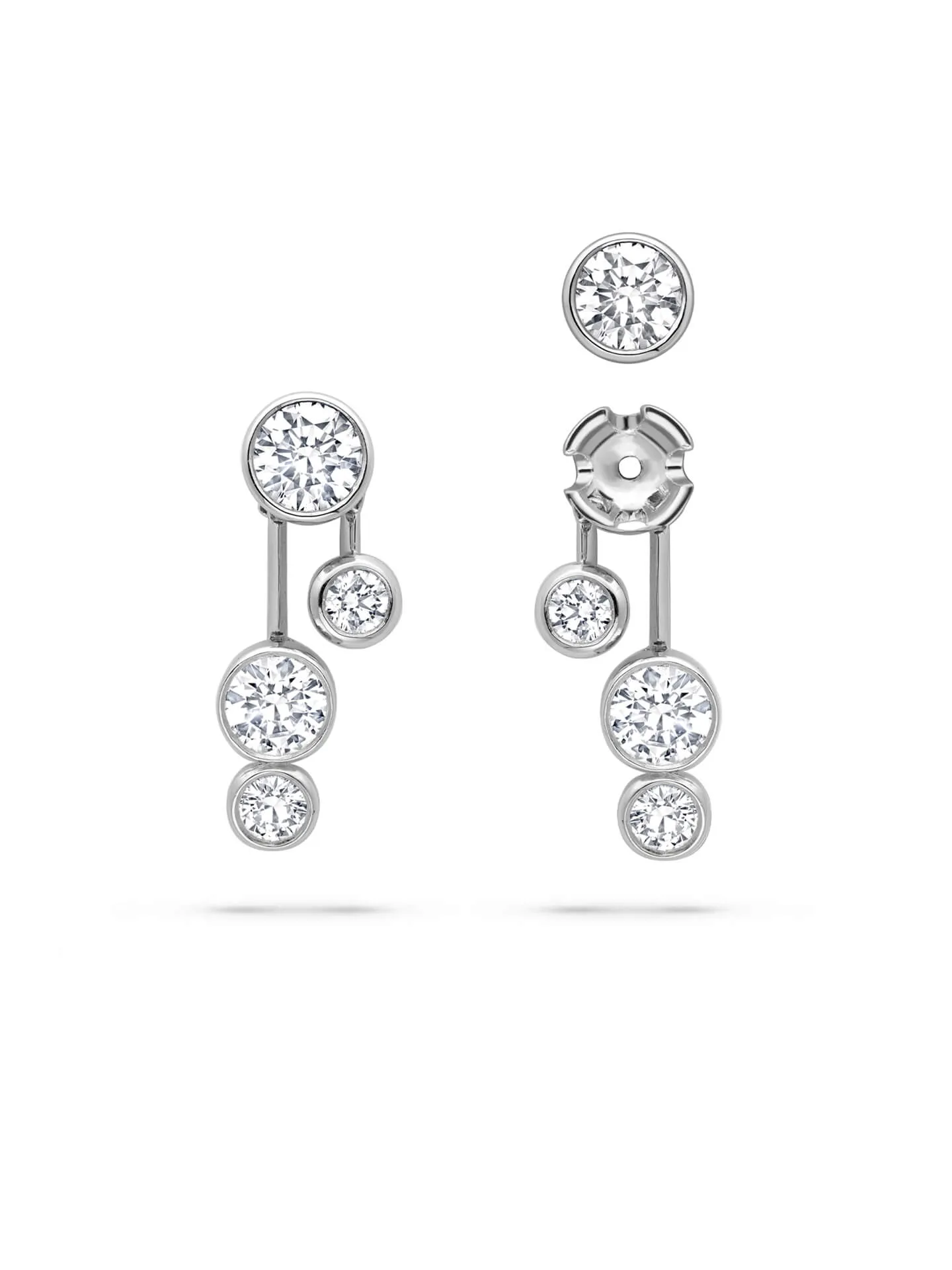 Raindance Large Detachable Double Drop Platinum Earrings