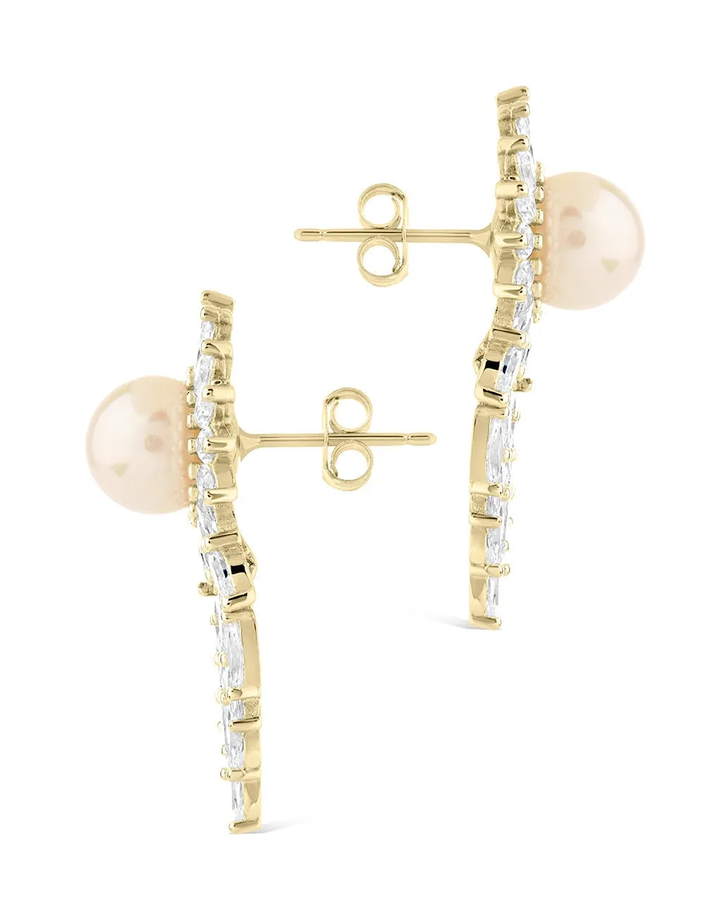 Rhianna CZ & Pearl Statement Stud Earrings