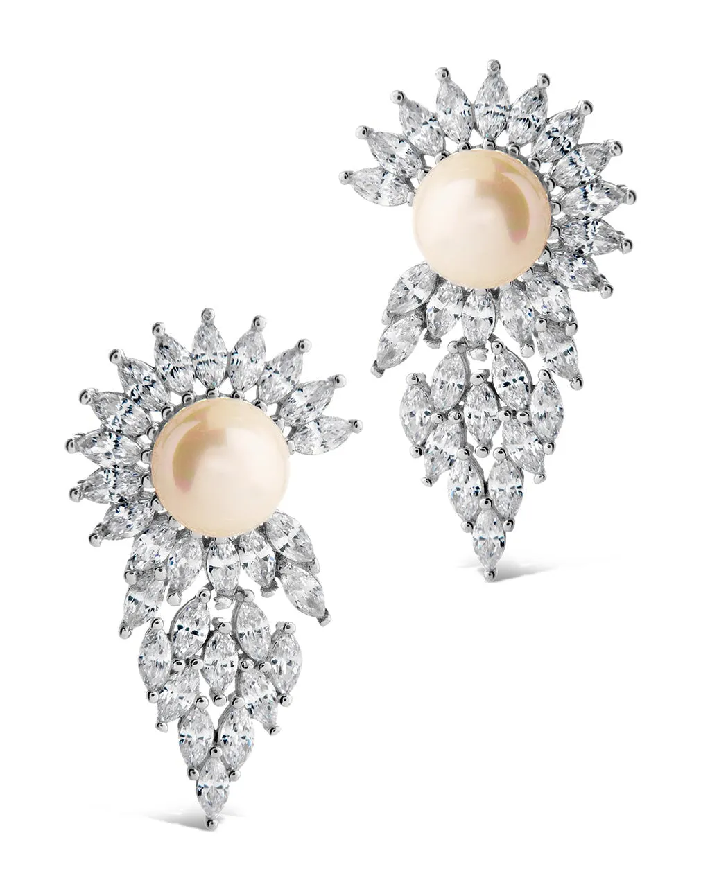 Rhianna CZ & Pearl Statement Stud Earrings