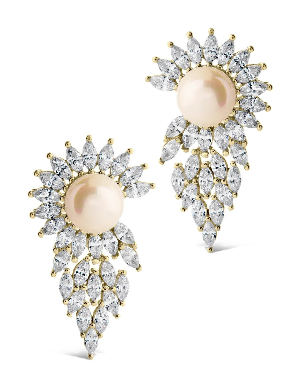 Rhianna CZ & Pearl Statement Stud Earrings