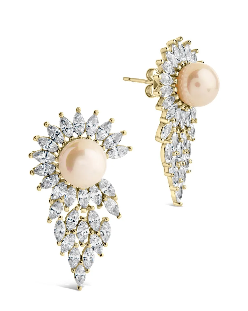 Rhianna CZ & Pearl Statement Stud Earrings