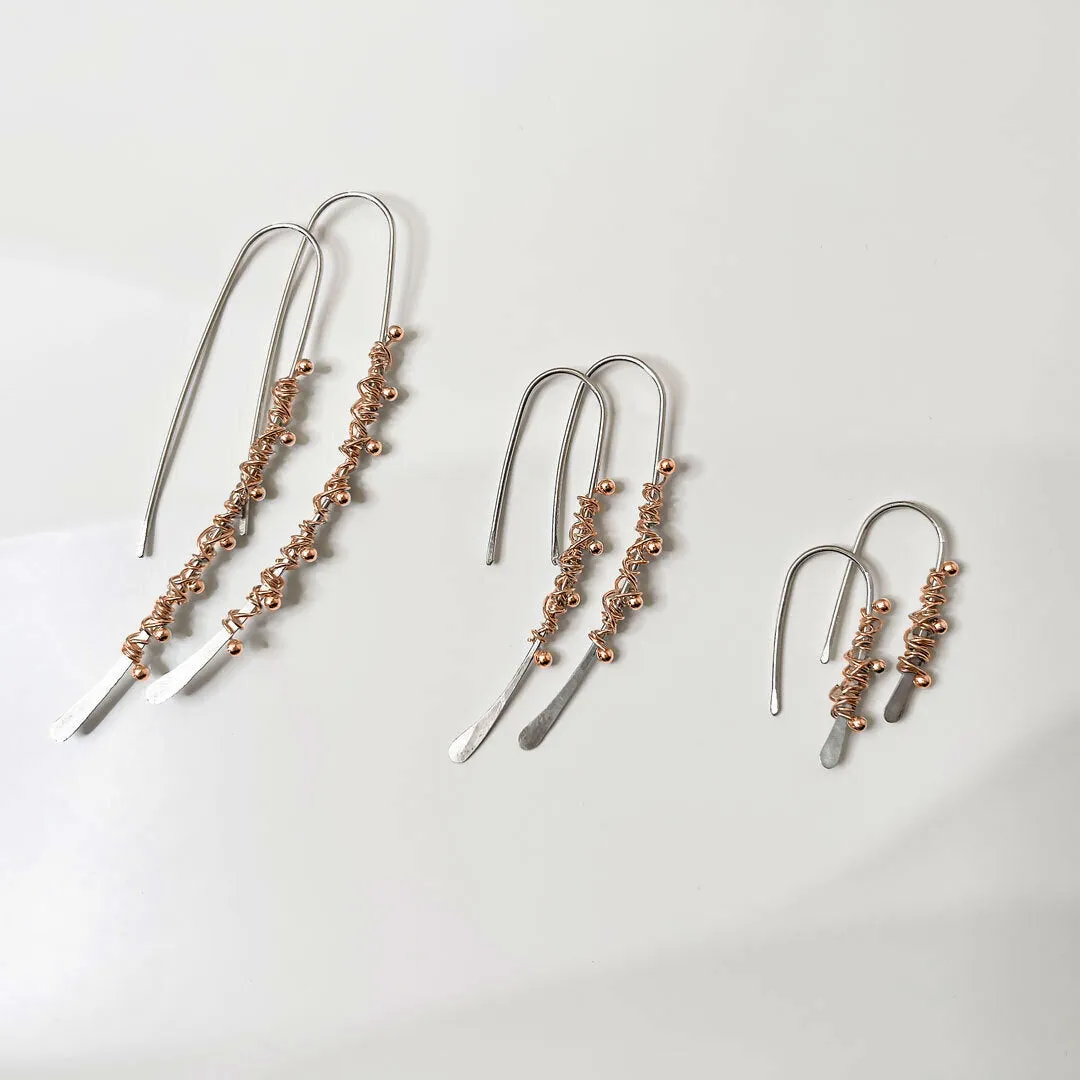 Rose Gold Dewdrop Threader Earrings