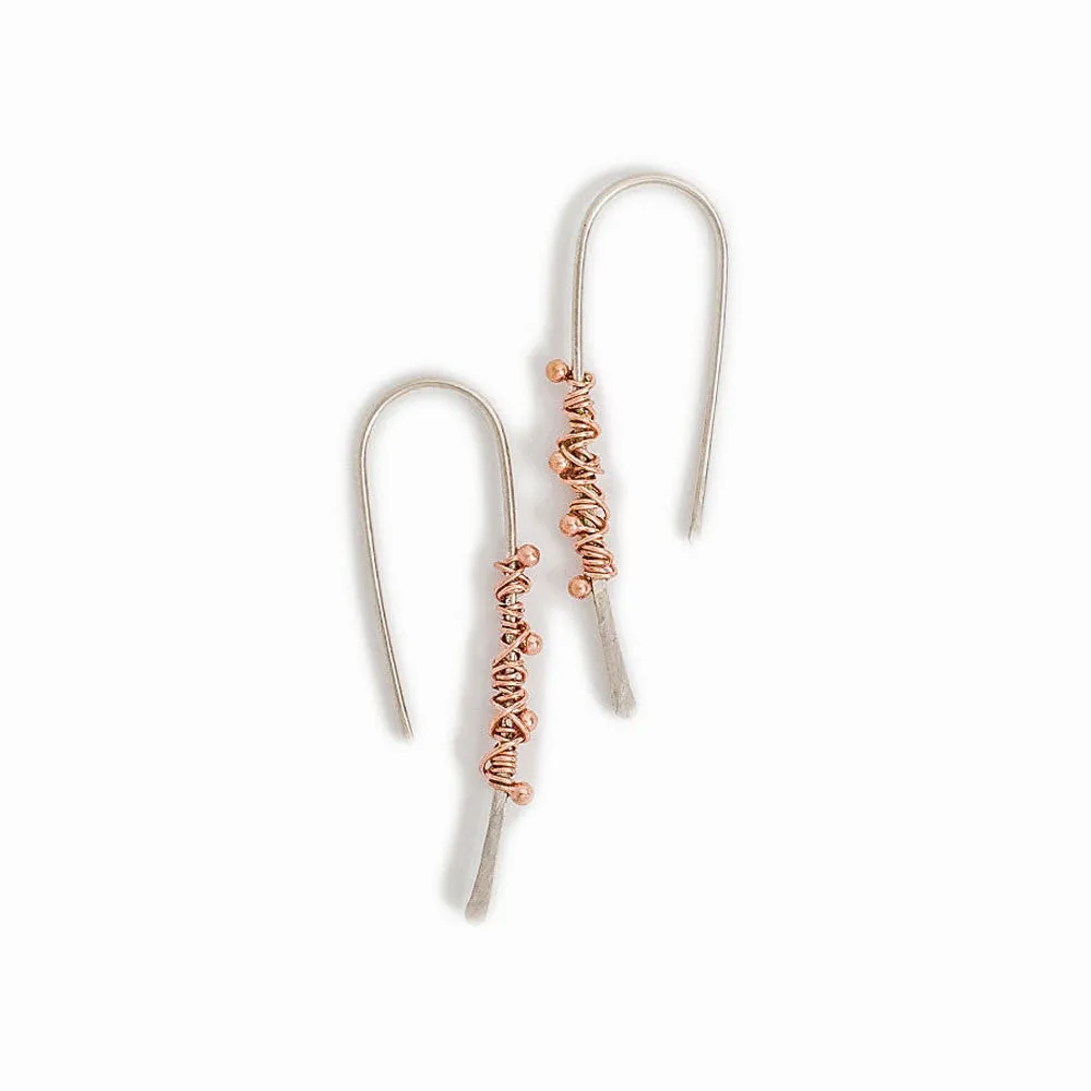 Rose Gold Dewdrop Threader Earrings