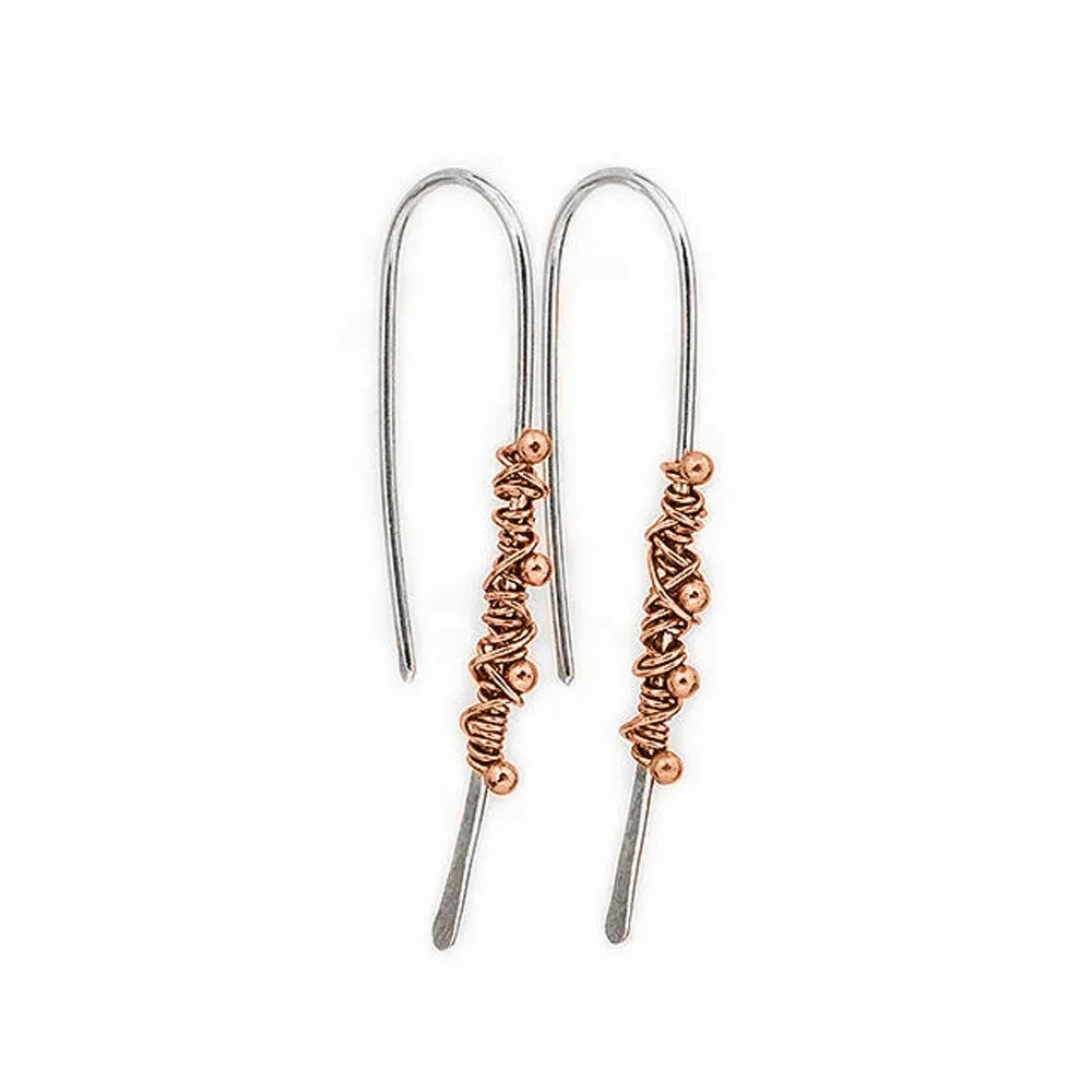 Rose Gold Dewdrop Threader Earrings