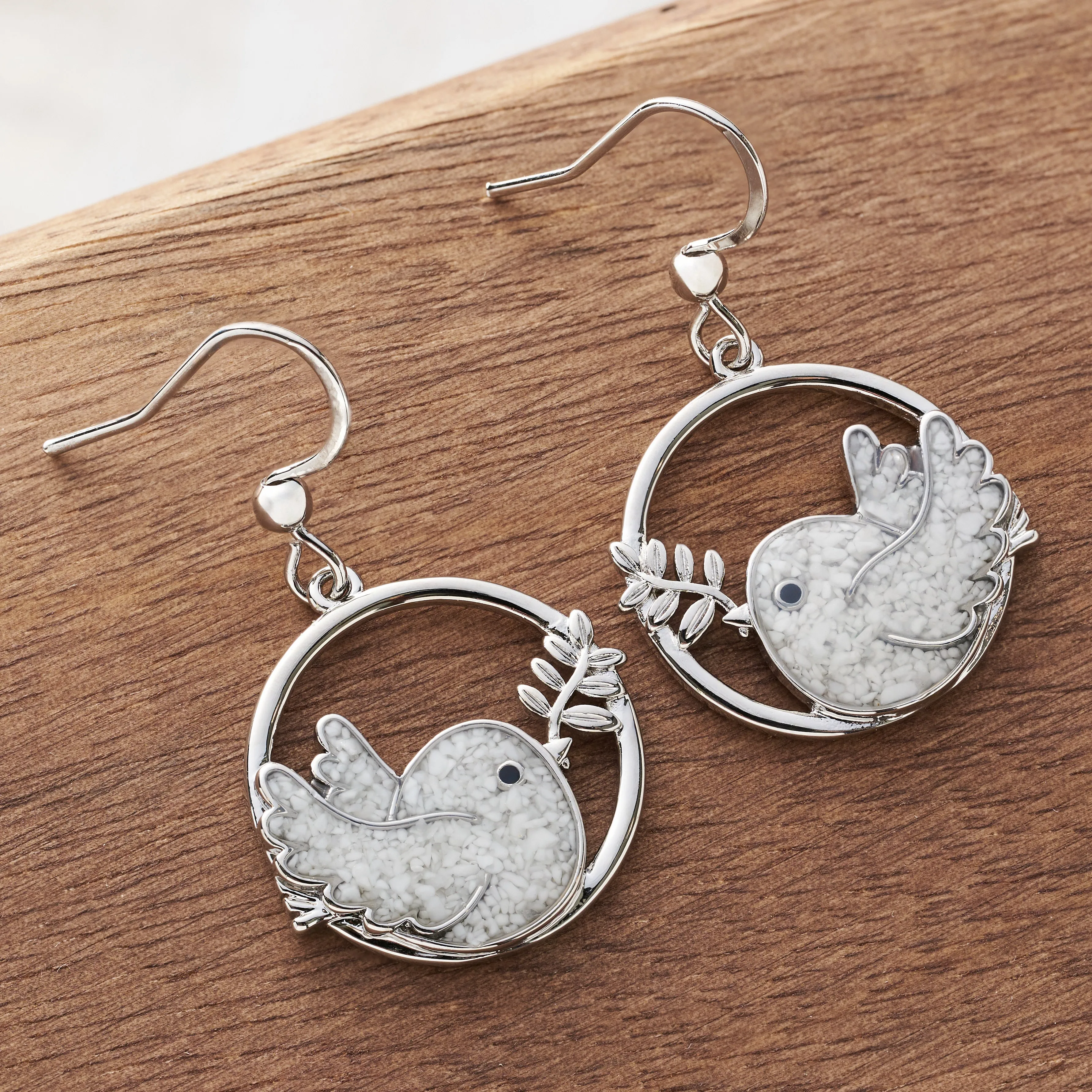 Sand White Dove Branch Earrings