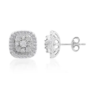 Silver 1/2 Carat Diamond Studs