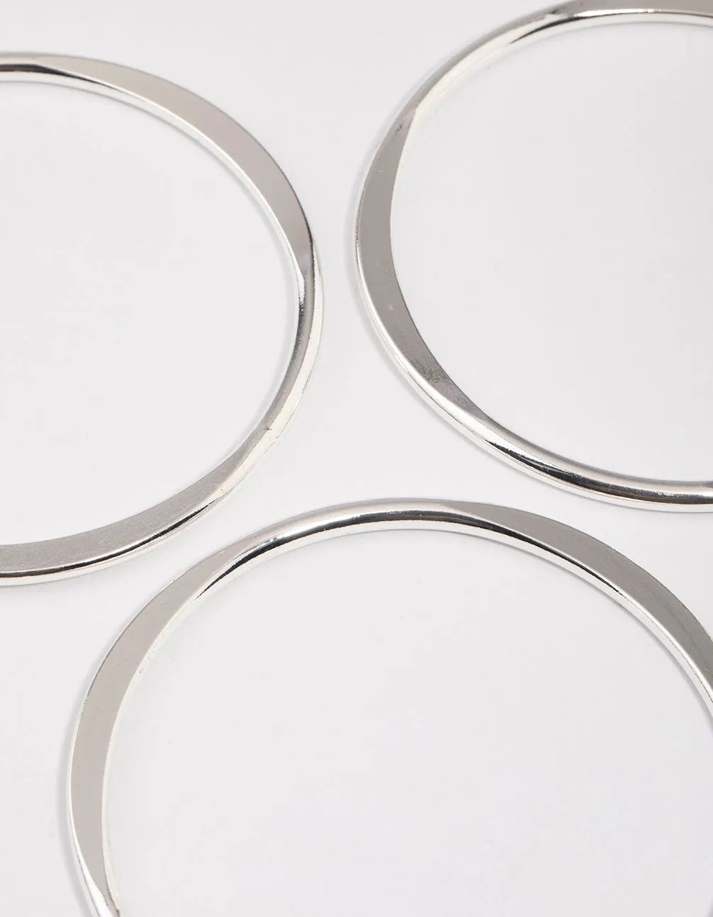 Silver Smooth Organic Bangle Pack