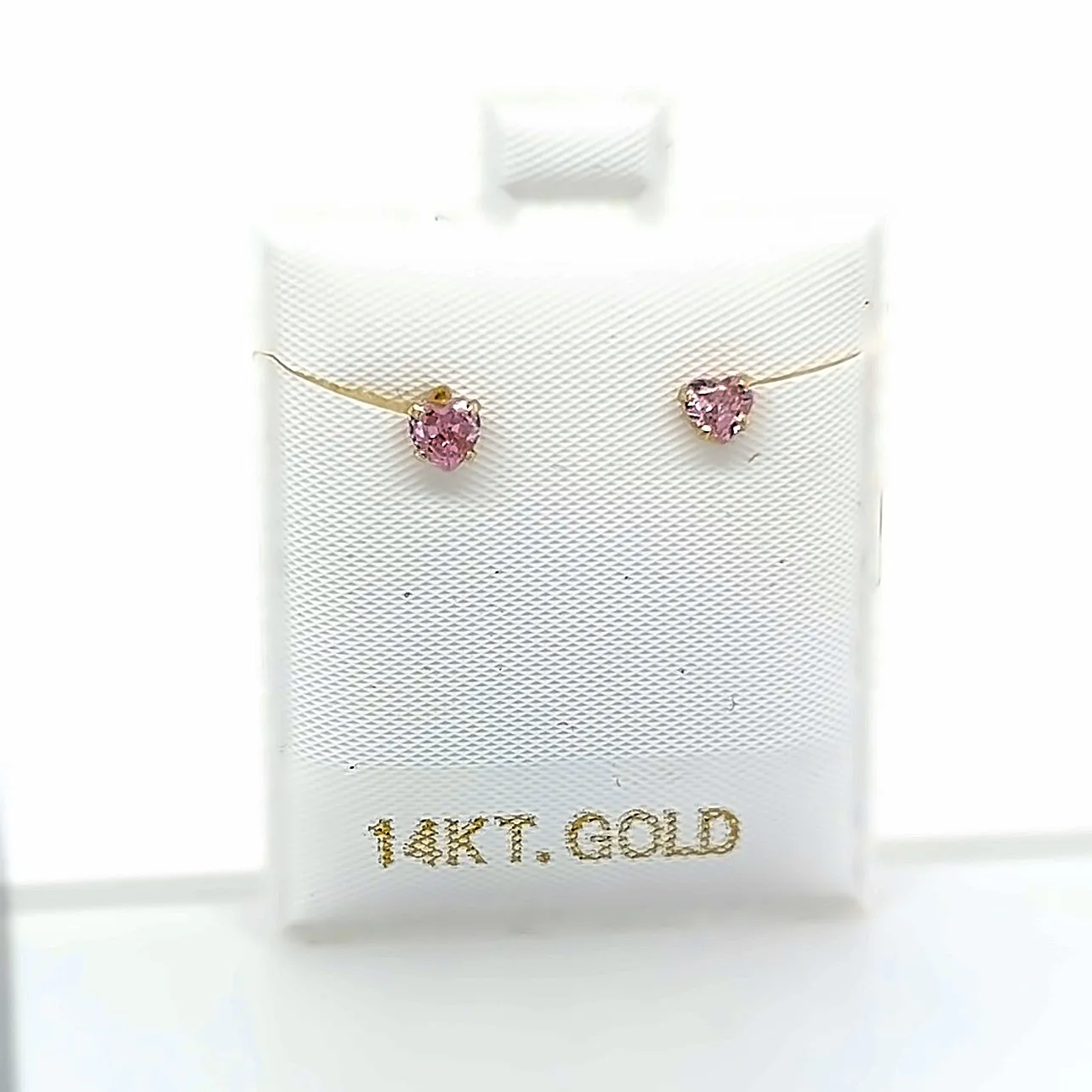 Single Stone Heart CZ Studs (4mm)