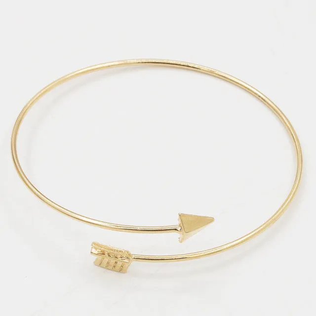 SL152 Gothic Punk Women Ladies Arrow Bangle Cuff Bracelets Jewelry Open Adjustable Arrow Bracelet Bangles Pulseiras Bijoux