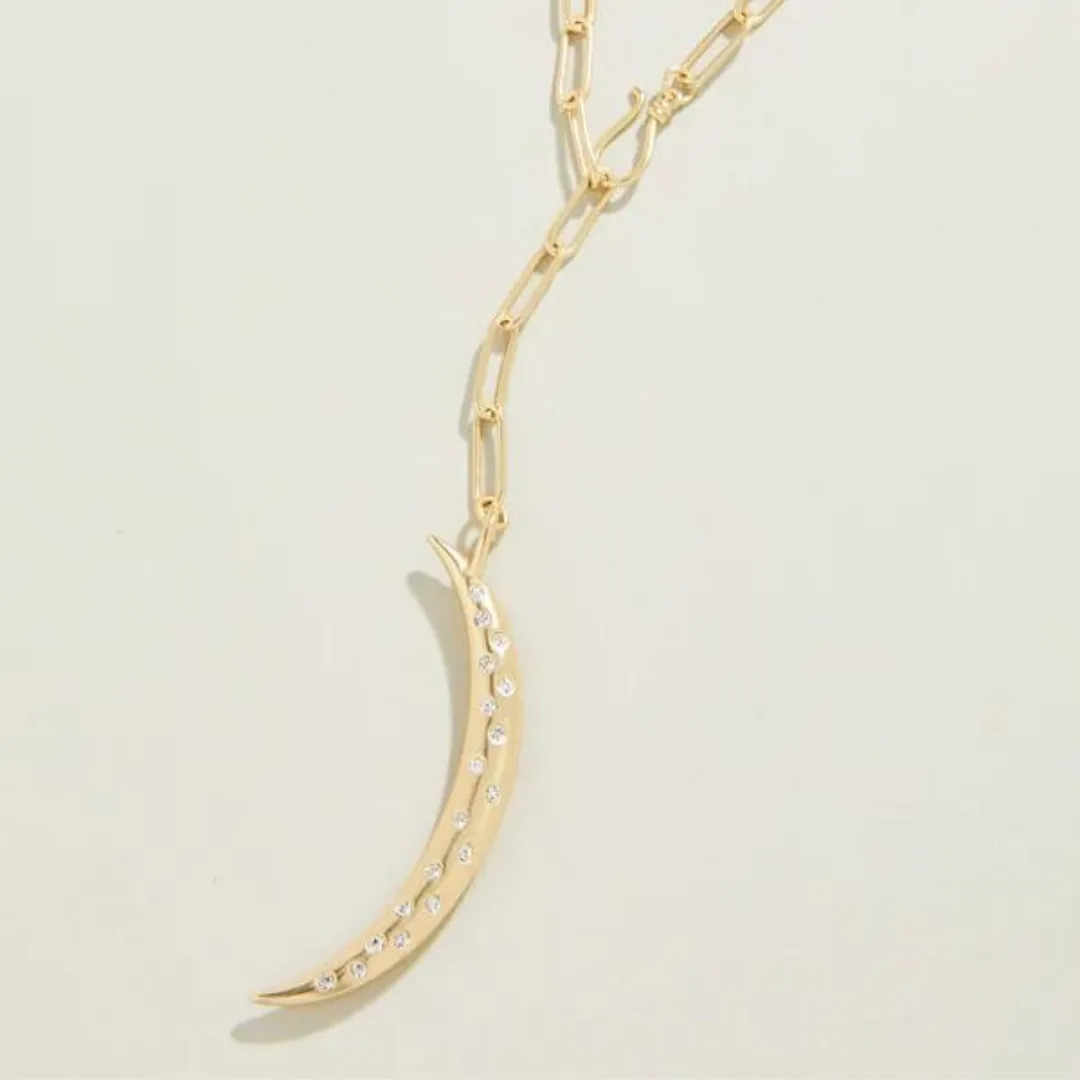 Spartina Crescent Crystal Necklace