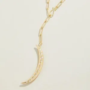 Spartina Crescent Crystal Necklace