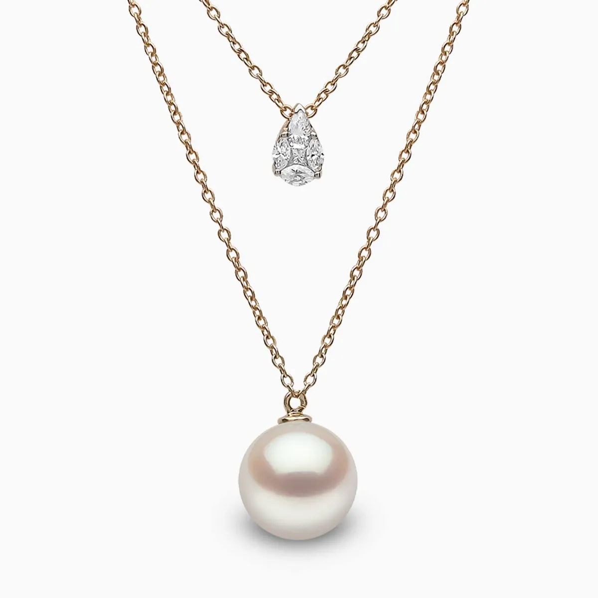 Starlight 18K Gold South Sea Pearl and Suspended Diamond Necklace