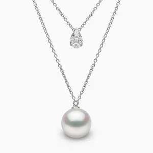 Starlight 18K Gold South Sea Pearl and Suspended Diamond Necklace