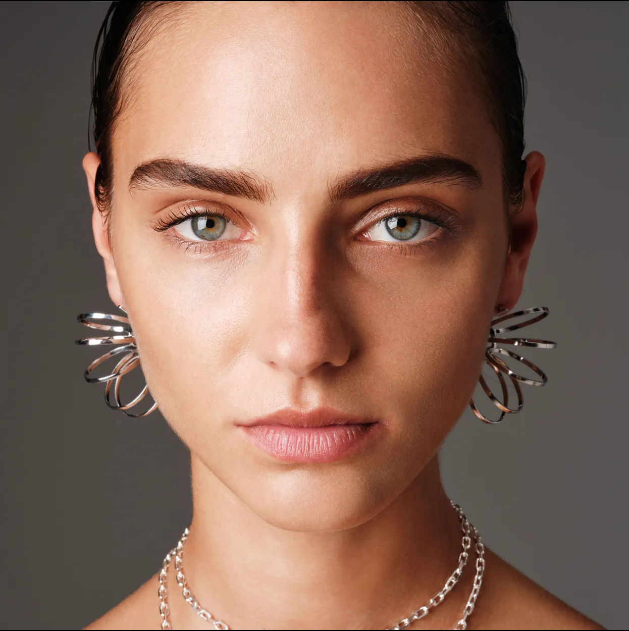 Sterling Silver Circle Cylinder Earrings