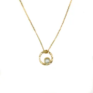 Sunset Swirls Pearl Necklace Gold