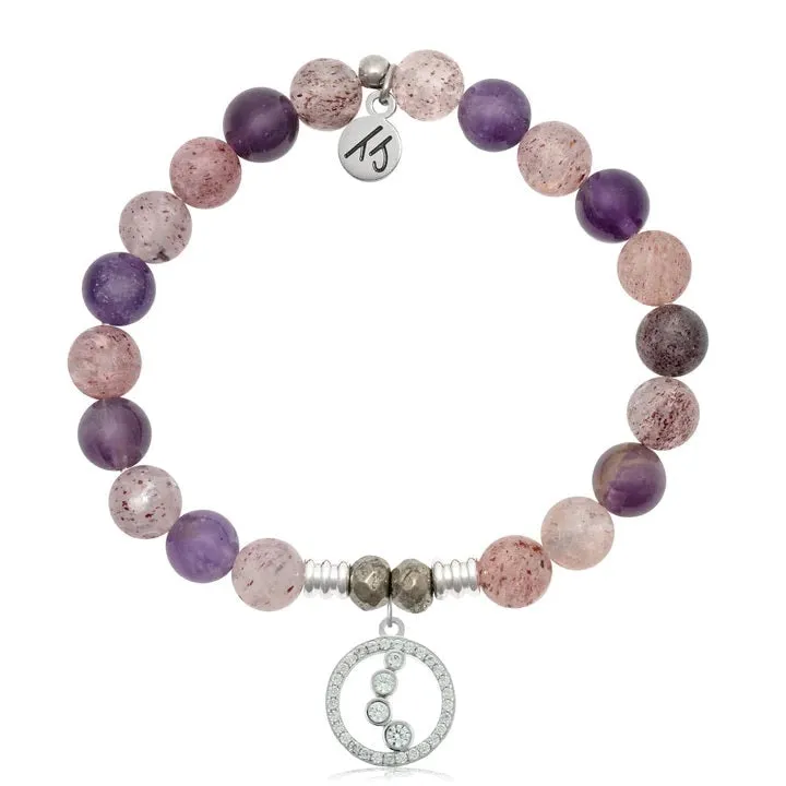 Super 7 Stone Bracelet with One Step At A Time Sterling Silver Charm