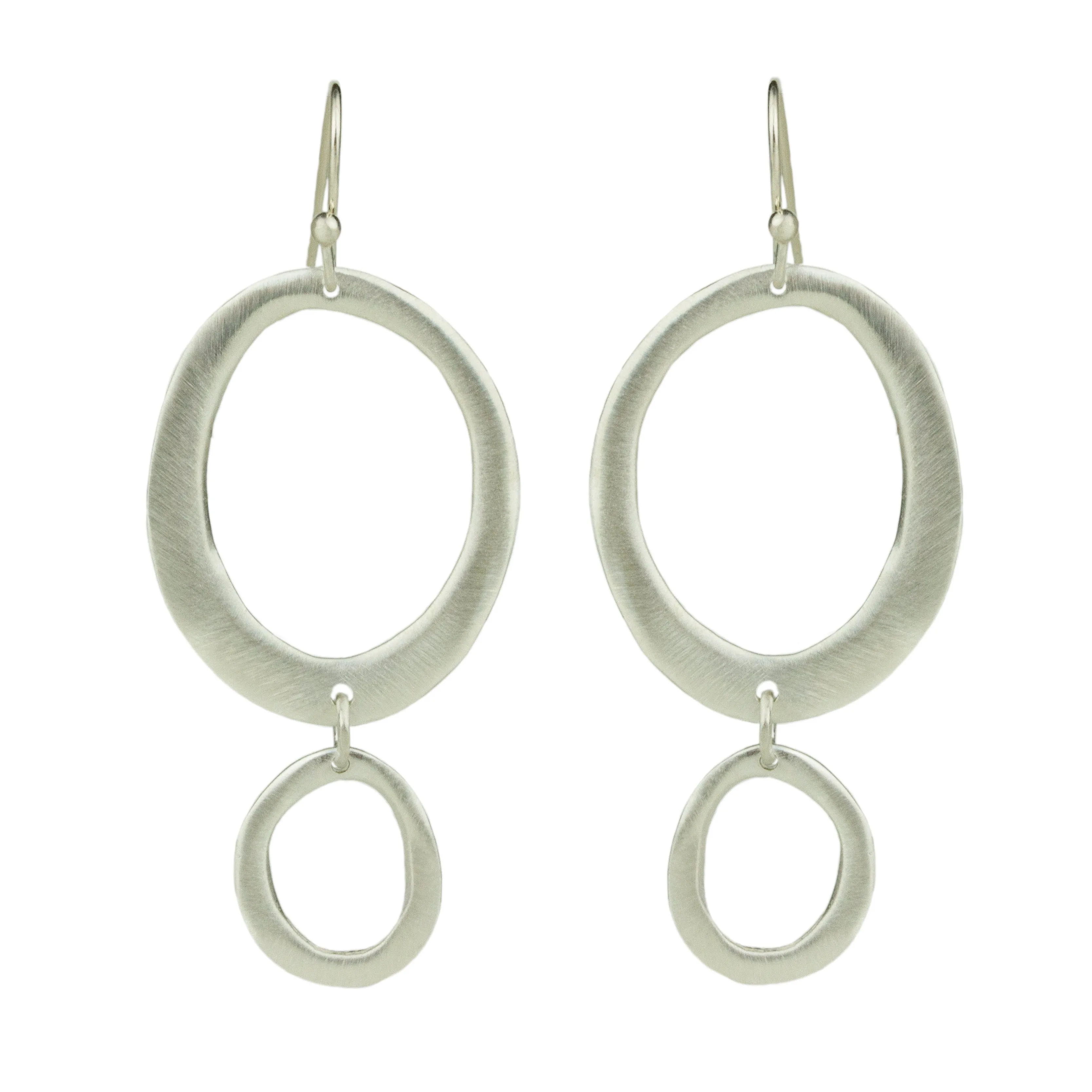 Tapered Organic Circle Earrings