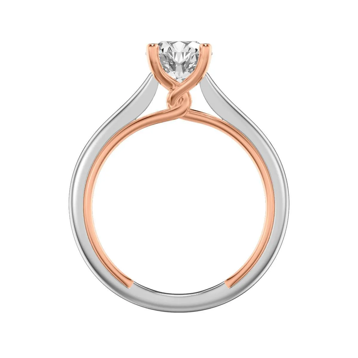 Tayla Contemporary Solitaire Twist Diamond Engagement Ring