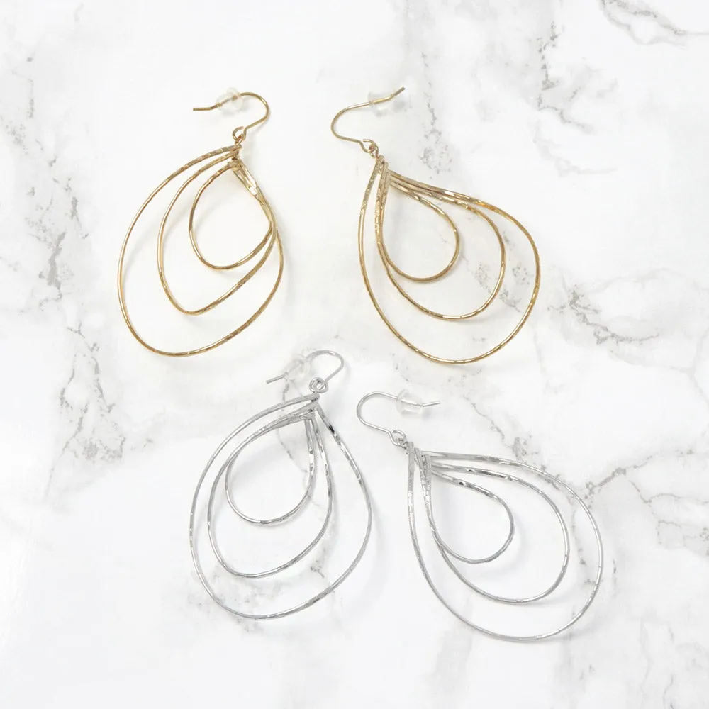 Triple Waved Hoop Hoop Earrings