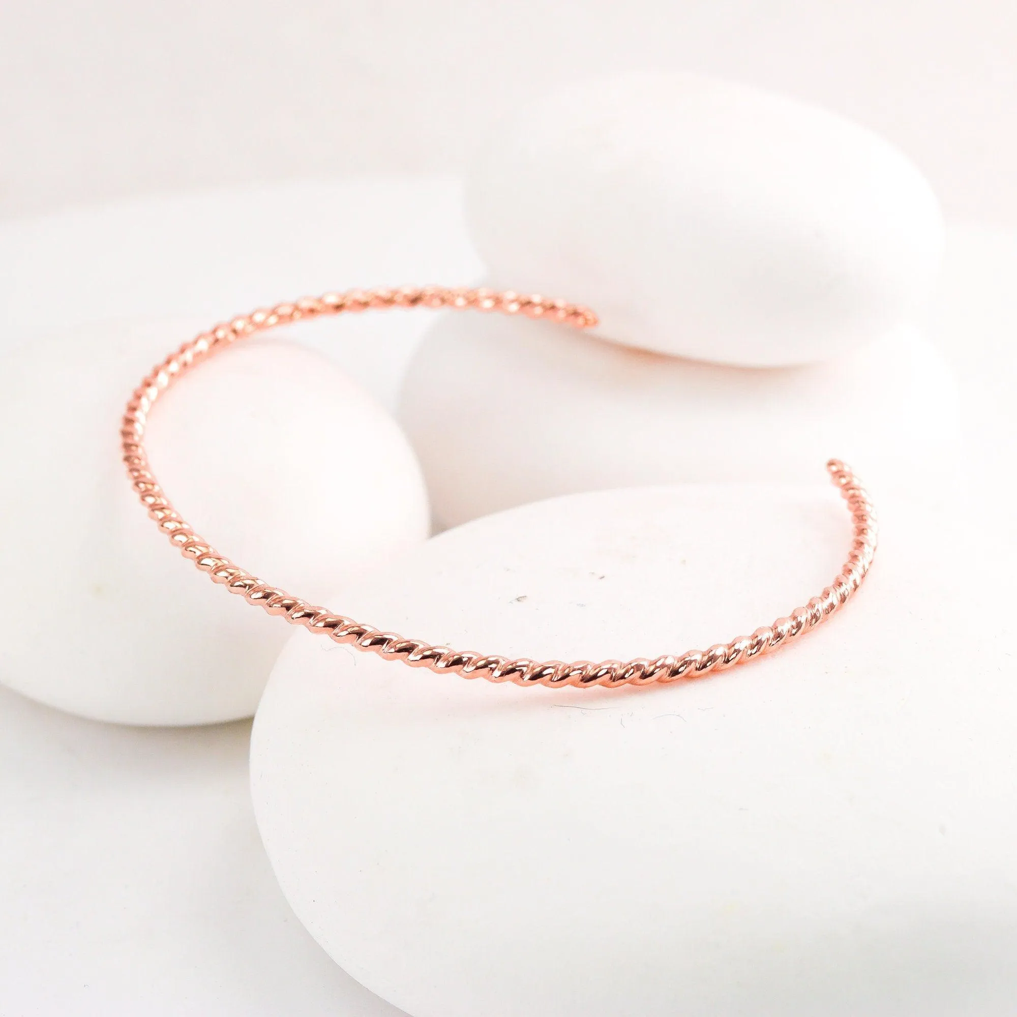 Twisted Rose Gold Rope Cuff