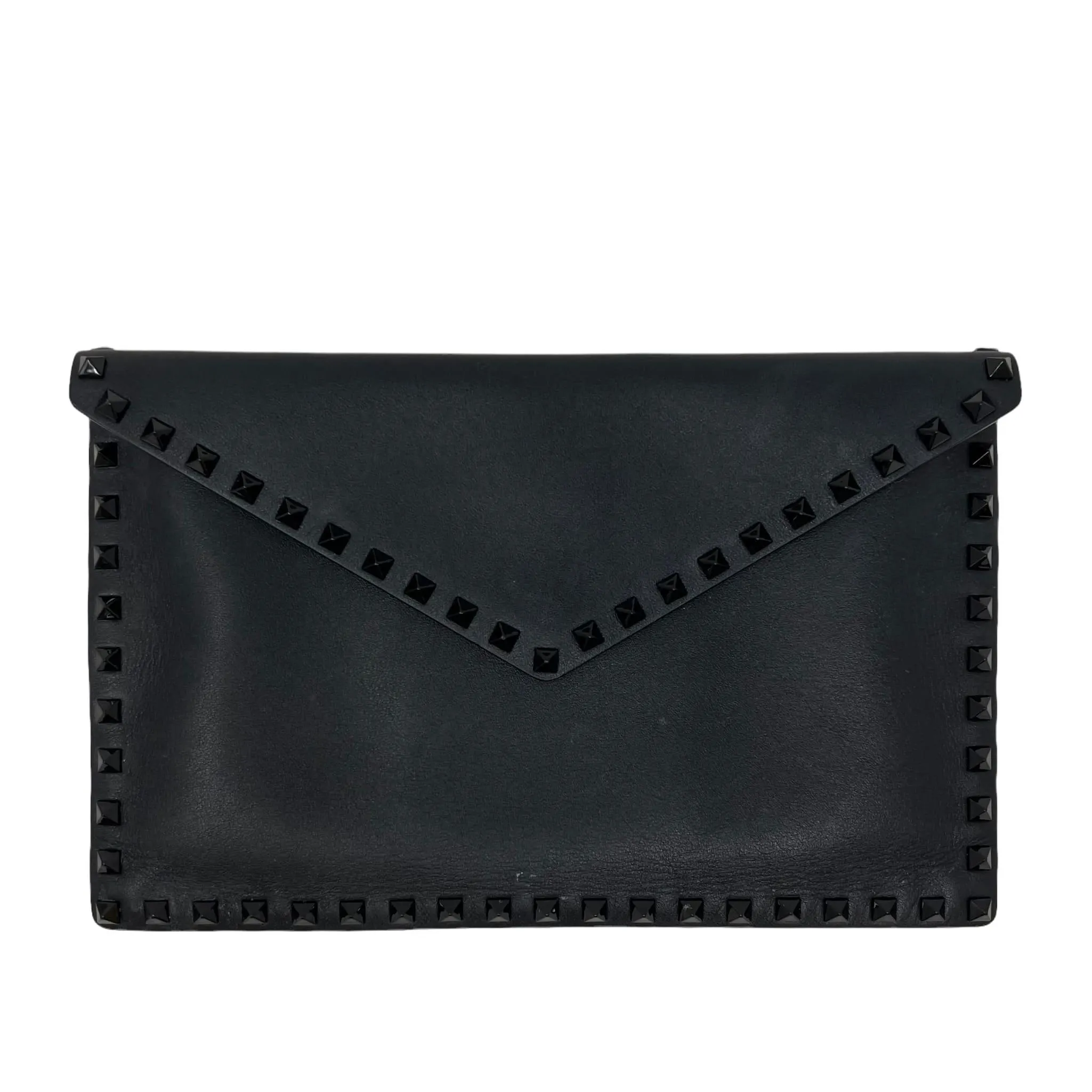 Valentino Black Rockstud Envelope Pouch