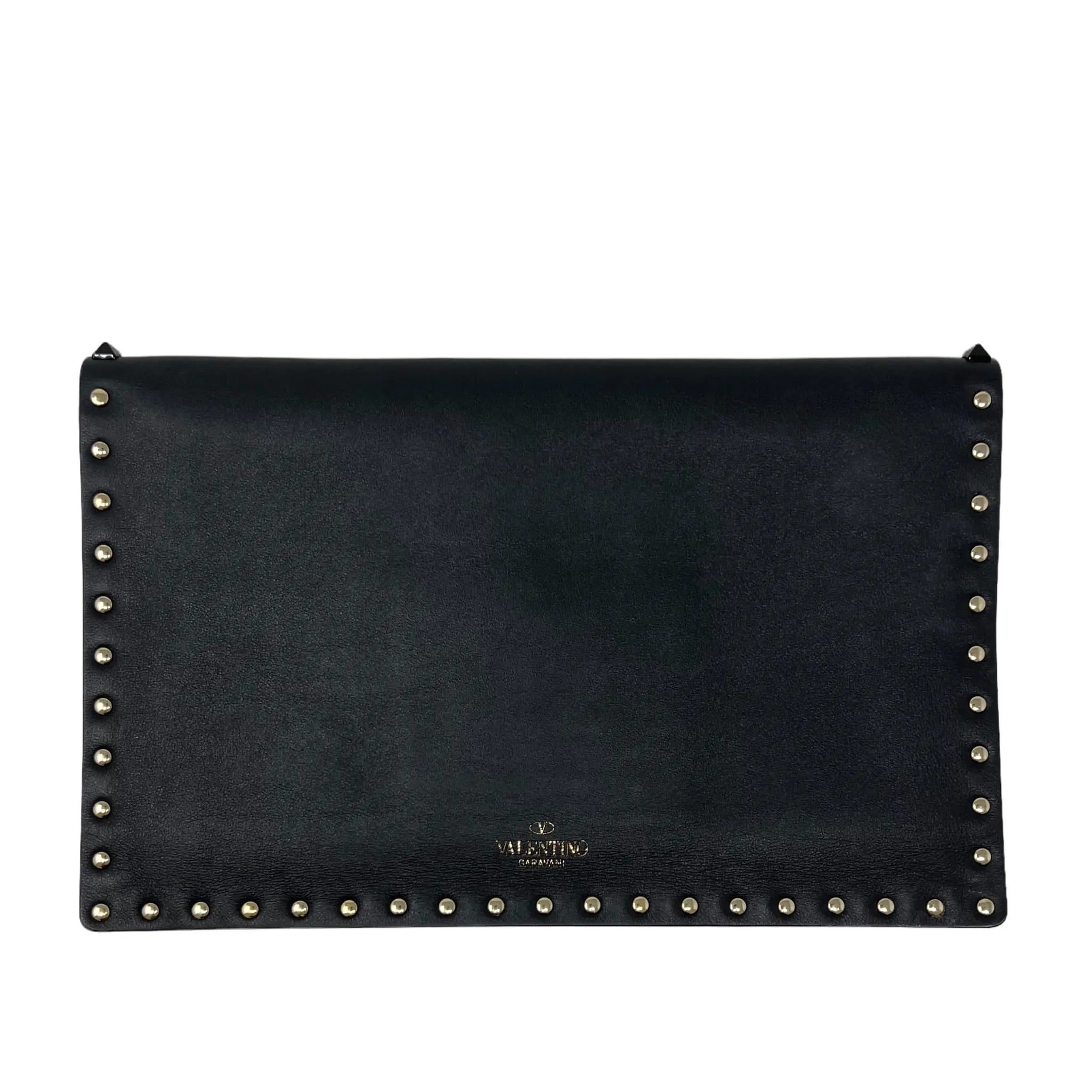 Valentino Black Rockstud Envelope Pouch