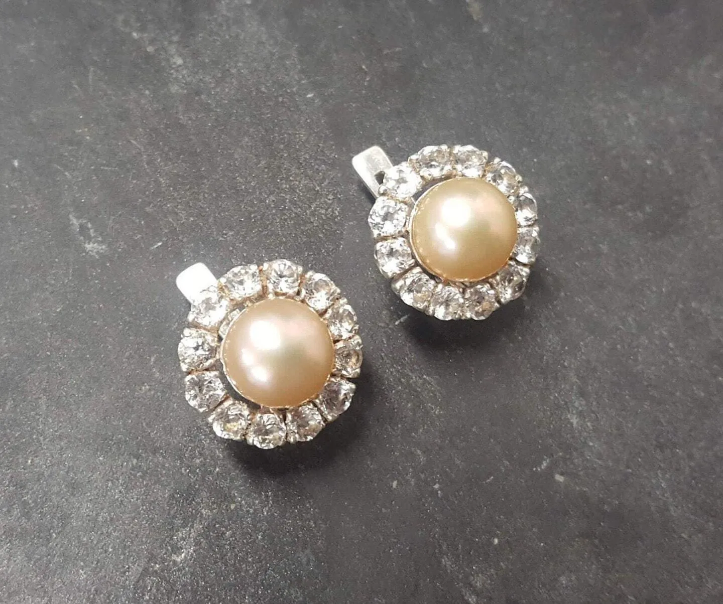 Victorian Pearl Earrings - Real Pearl Earrings - Vintage Flower Earrings