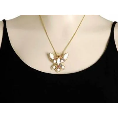 Vintage  Filigree Butterfly Necklace/Delicate Chain 1960S