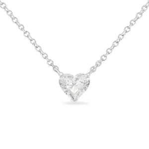 White Gold 1/4 Cttw Lab Grown Heart Shape