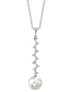 White South Sea Pearl & Diamond Evasion Pendant