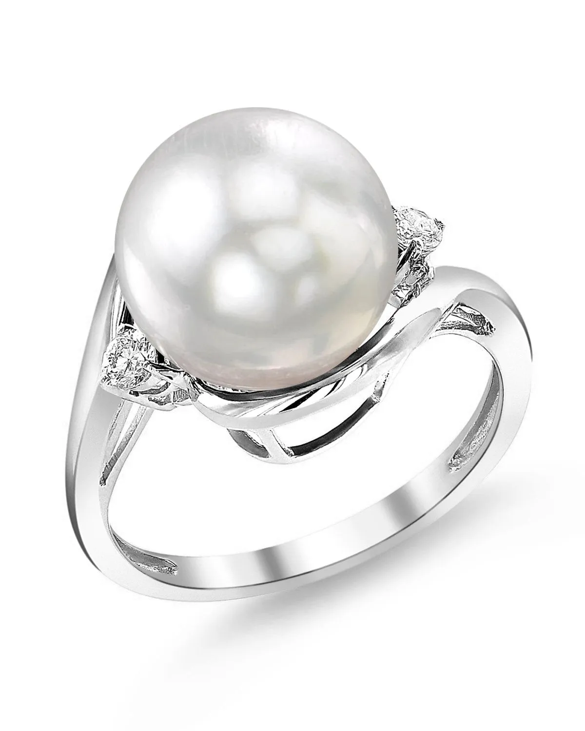 White South Sea Pearl & Diamond Sorbet Cocktail Ring