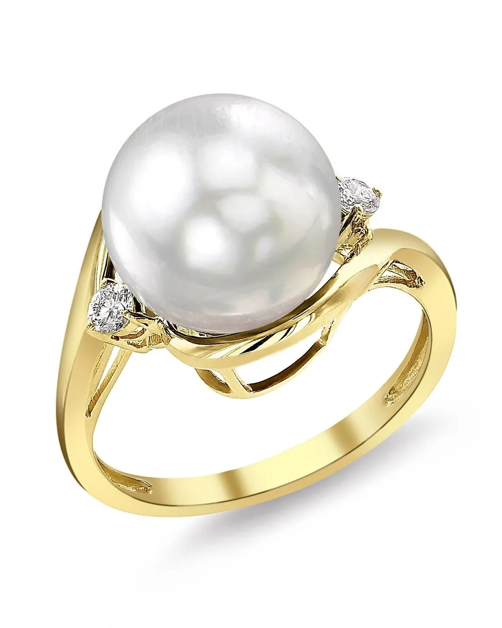 White South Sea Pearl & Diamond Sorbet Cocktail Ring