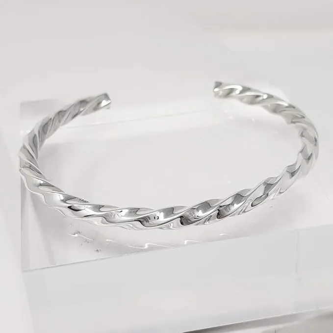 Women’s Twisted Sterling Silver Bangle Bracelet