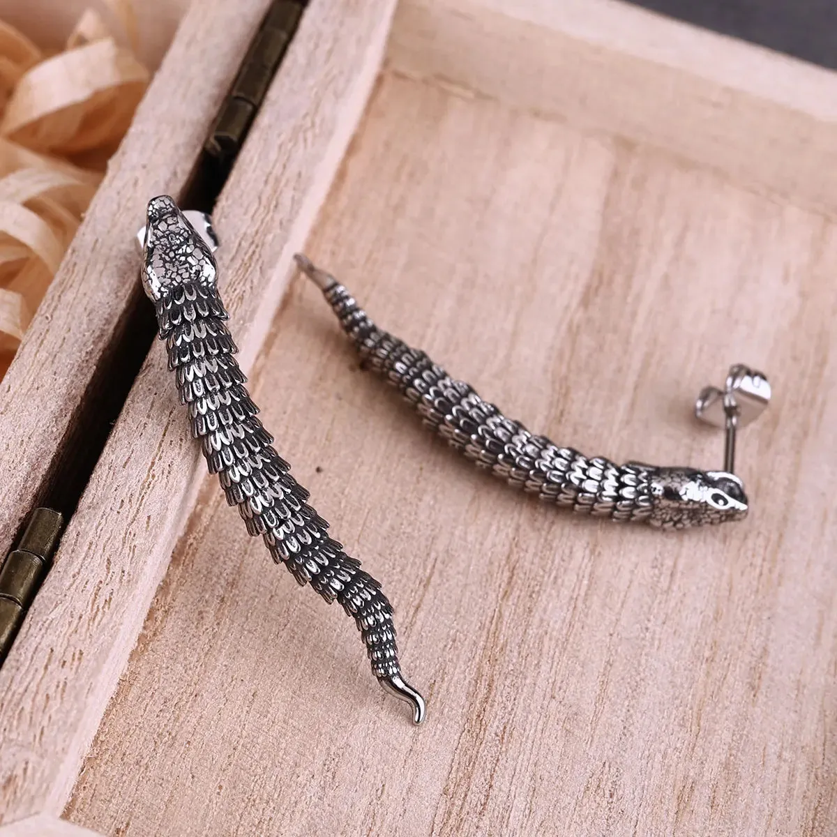 Wriggling Worm Viking Earrings