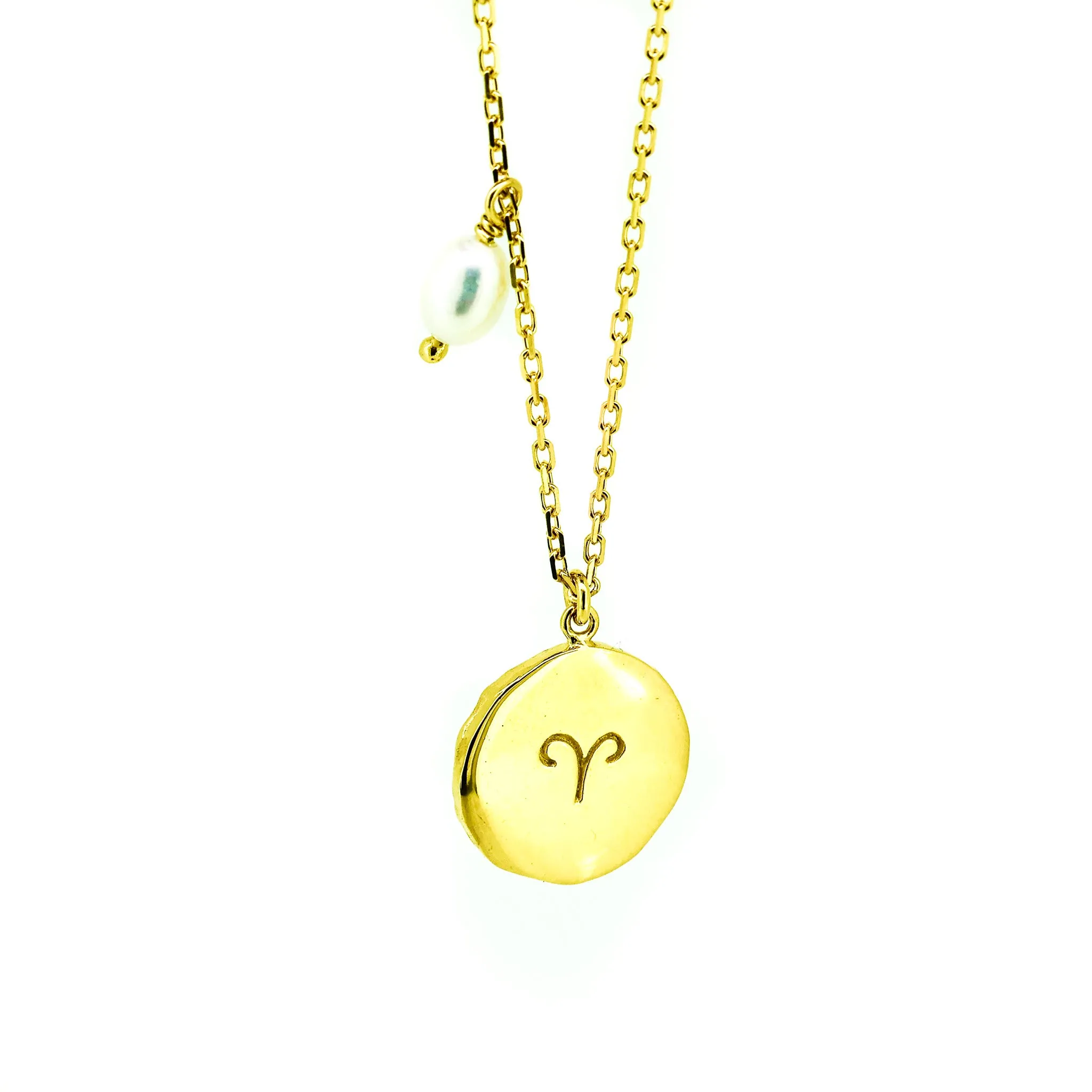 Zodiac Necklace Aries Gold