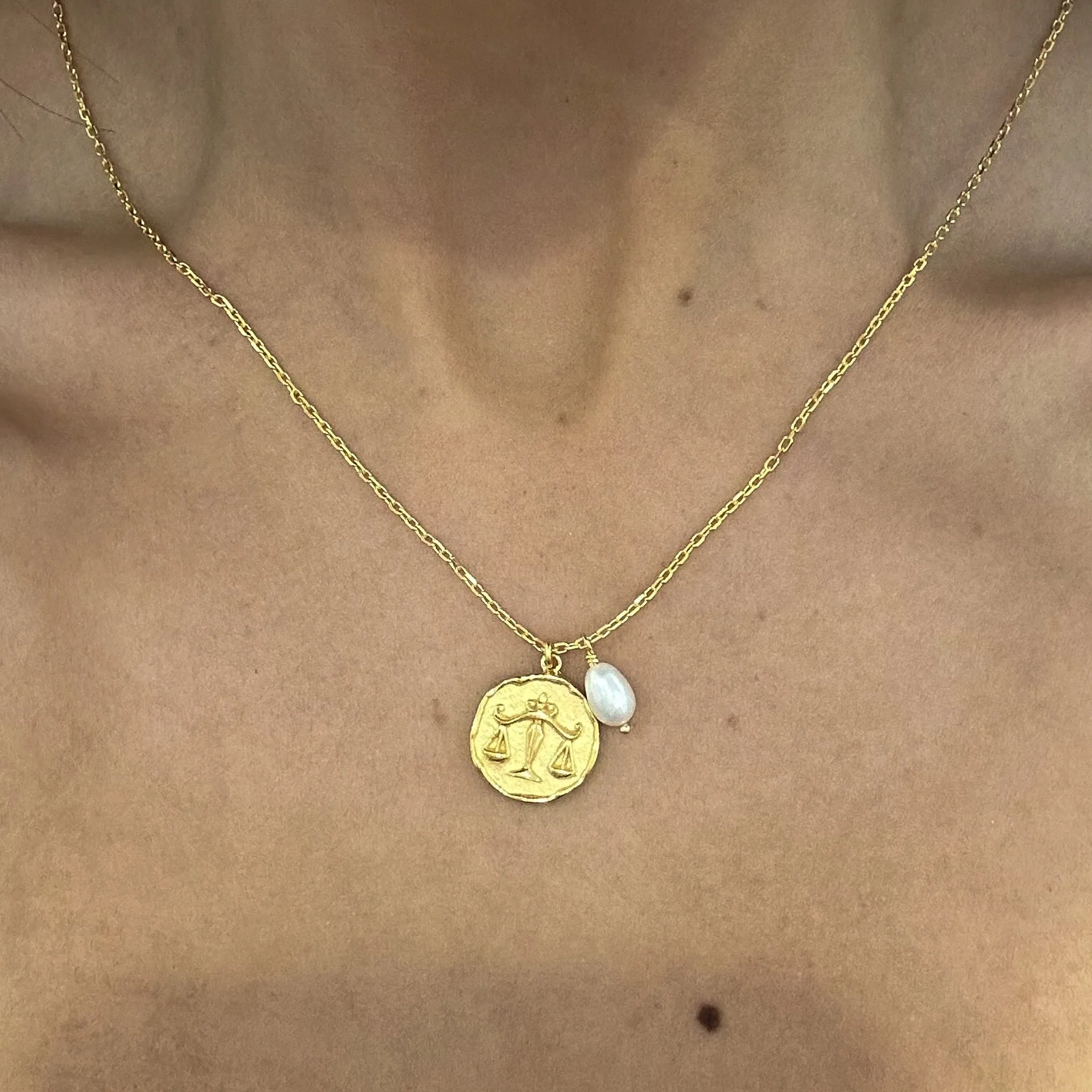 Zodiac Necklace Libra Gold